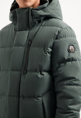 Long padded parka | Dark Steel