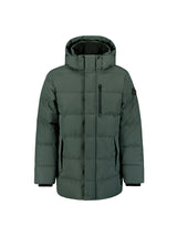 Long padded parka | Dark Steel