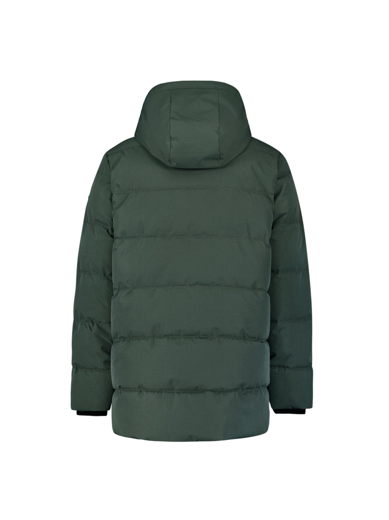 Long padded parka | Dark Steel