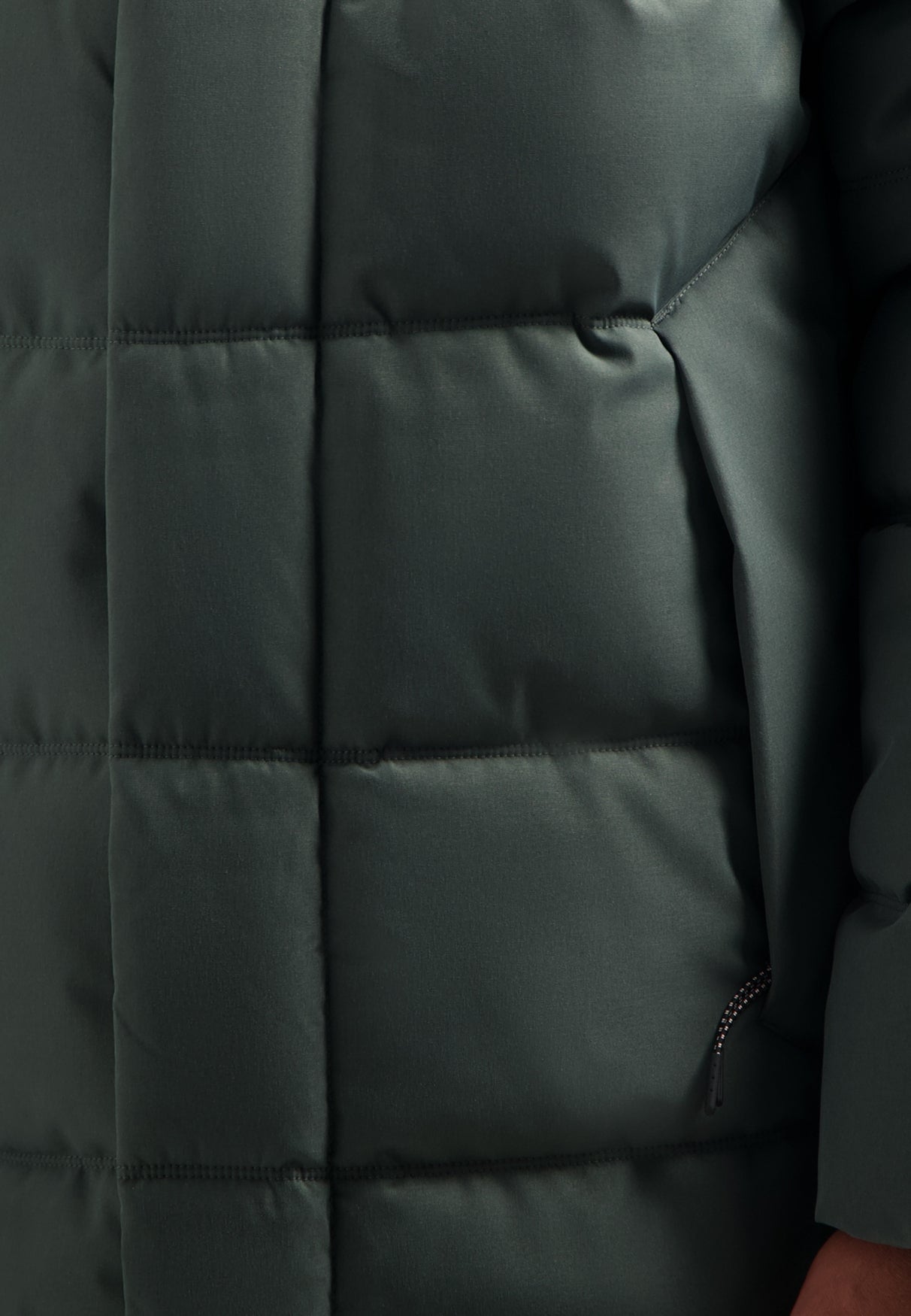Long padded parka | Dark Steel