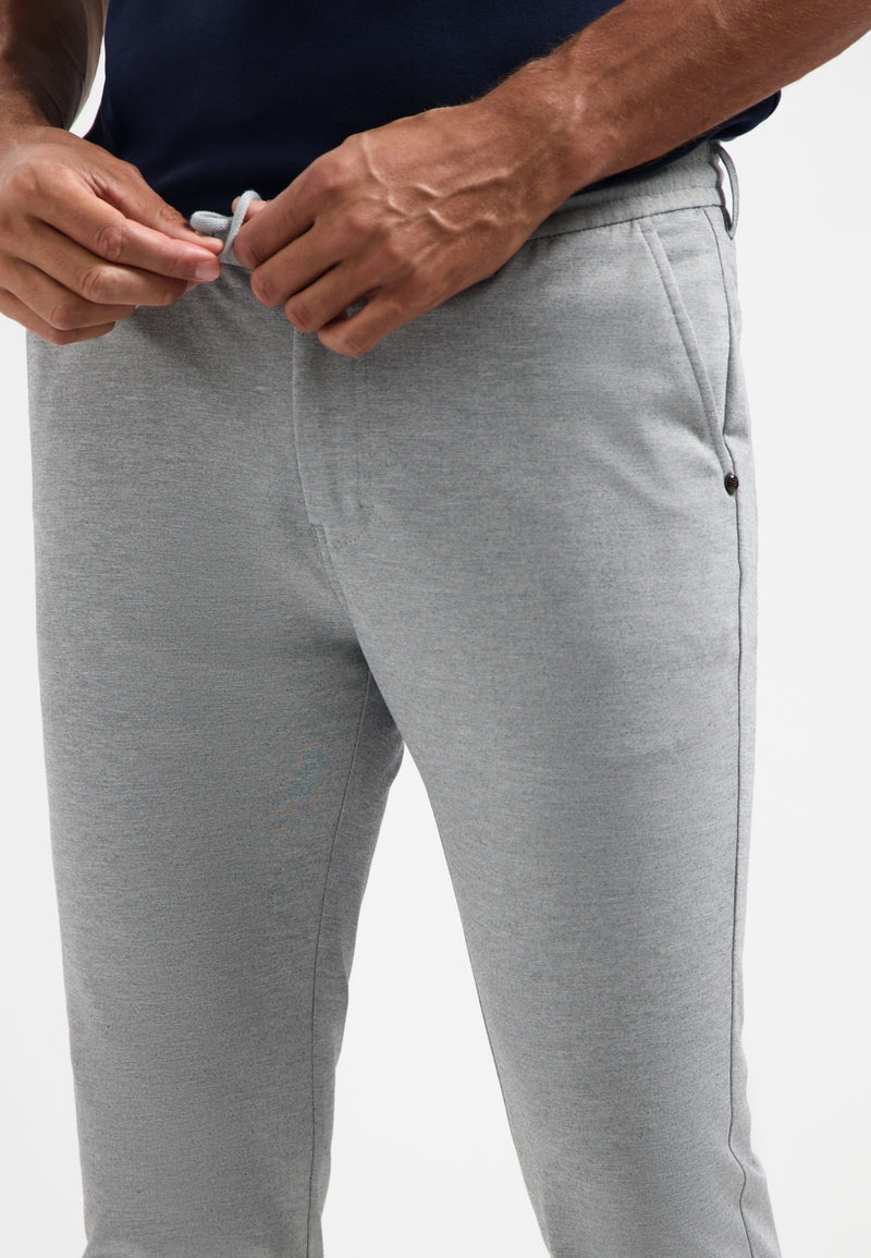 Melange jersey trousers | Grey Melange
