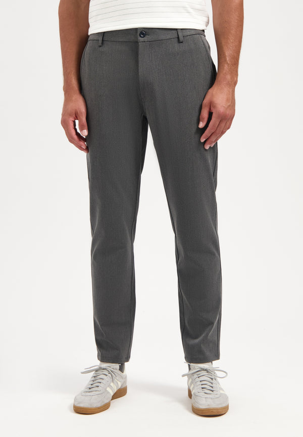Melange chino stretch trousers | Grey Melange