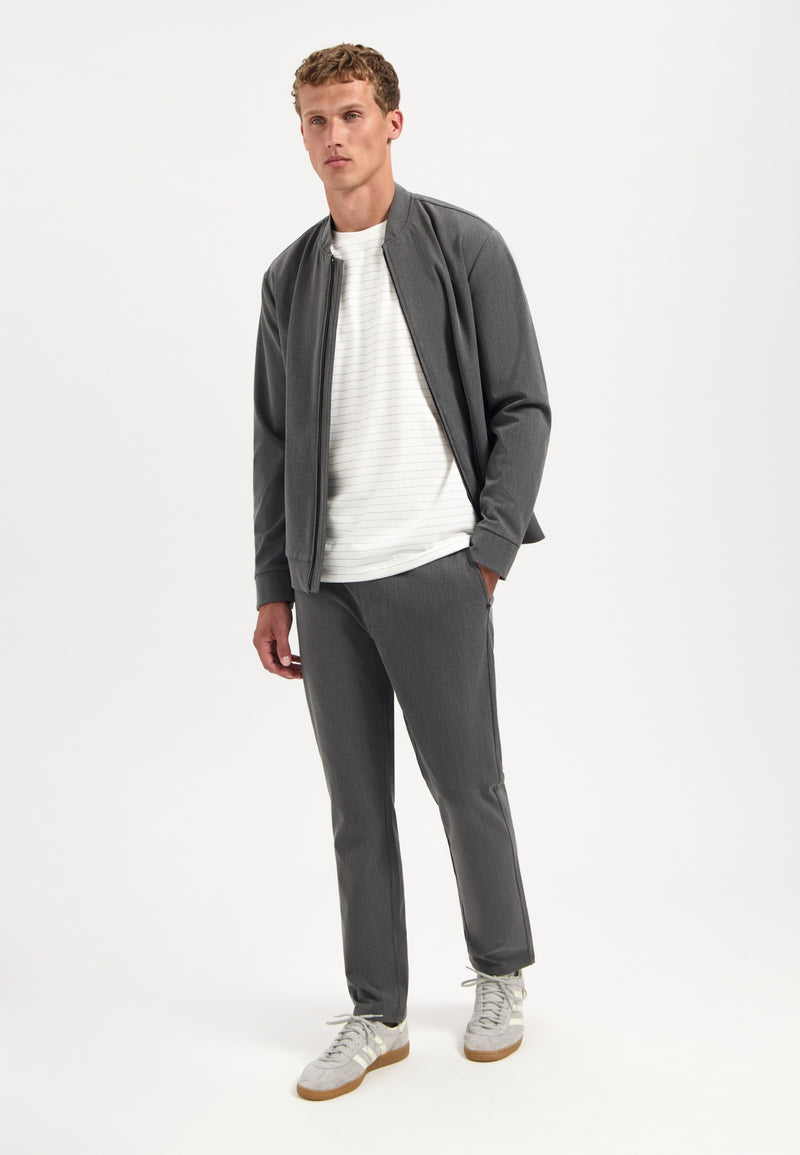 Melange chino stretch trousers | Grey Melange