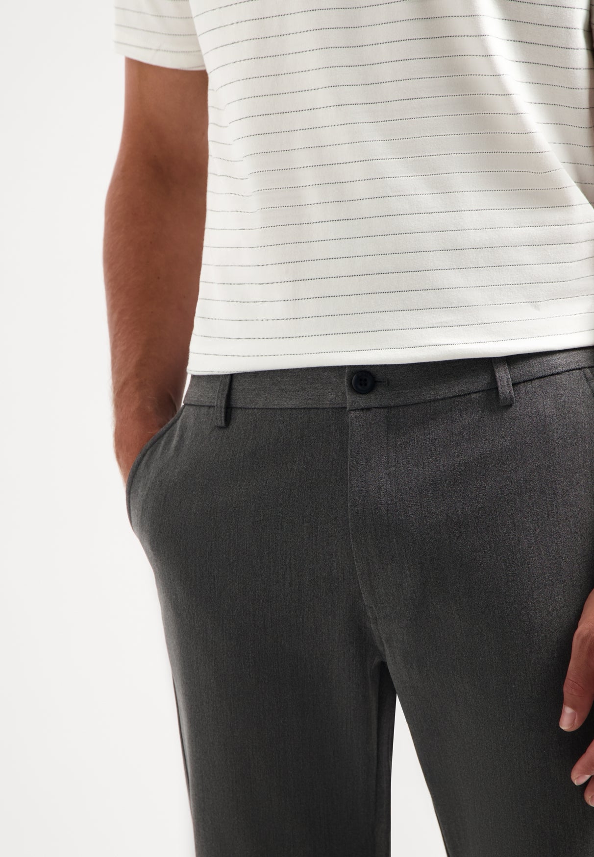 Melange chino stretch trousers | Grey Melange