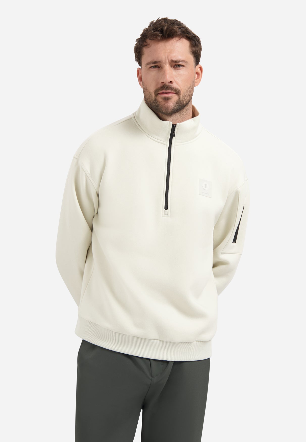 Half zip sweater | Chalk