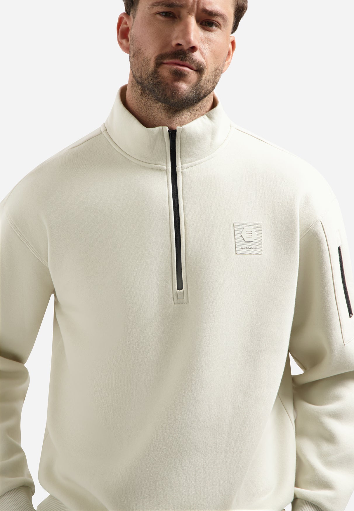 Half zip sweater | Chalk