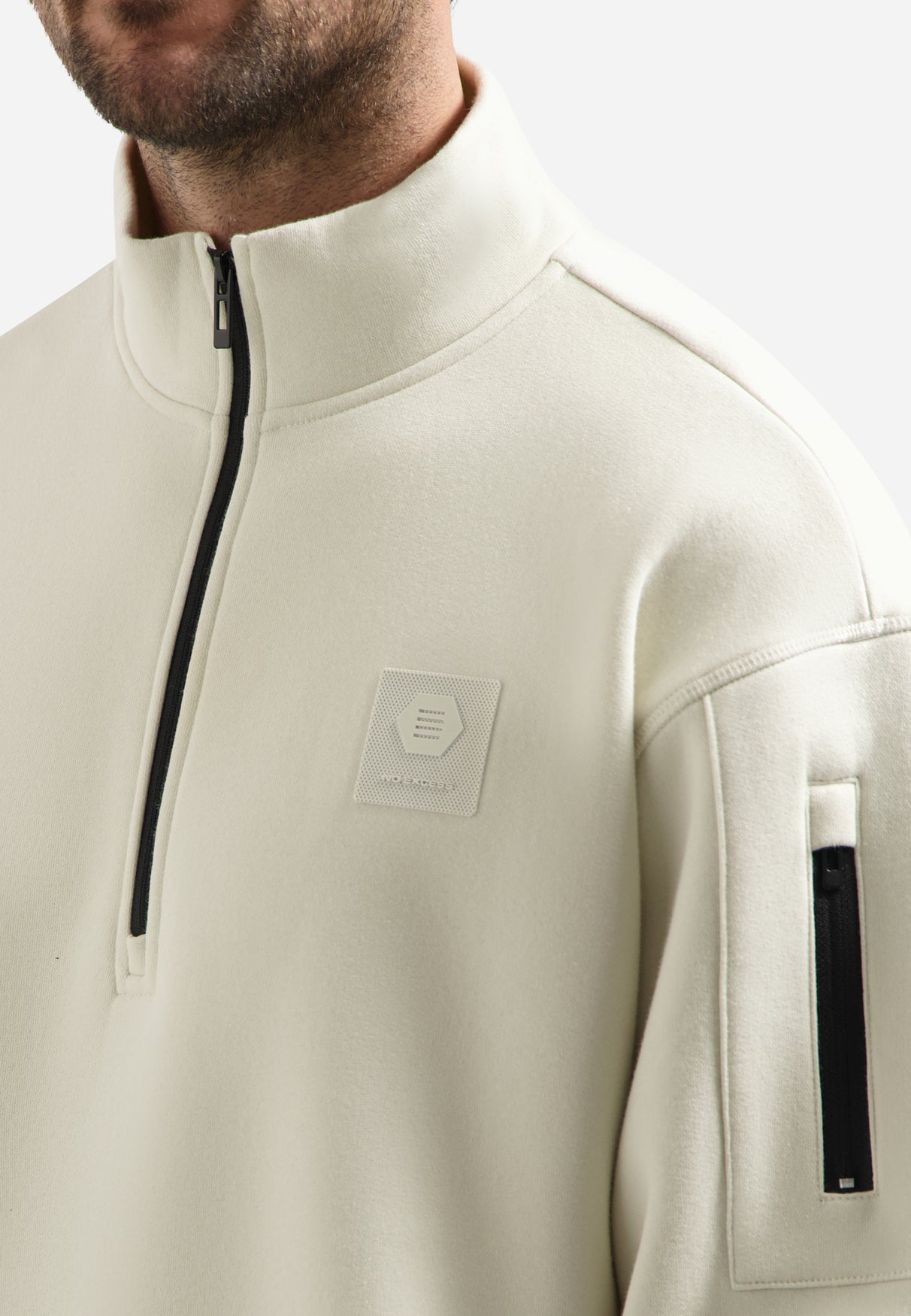 Half zip sweater | Chalk