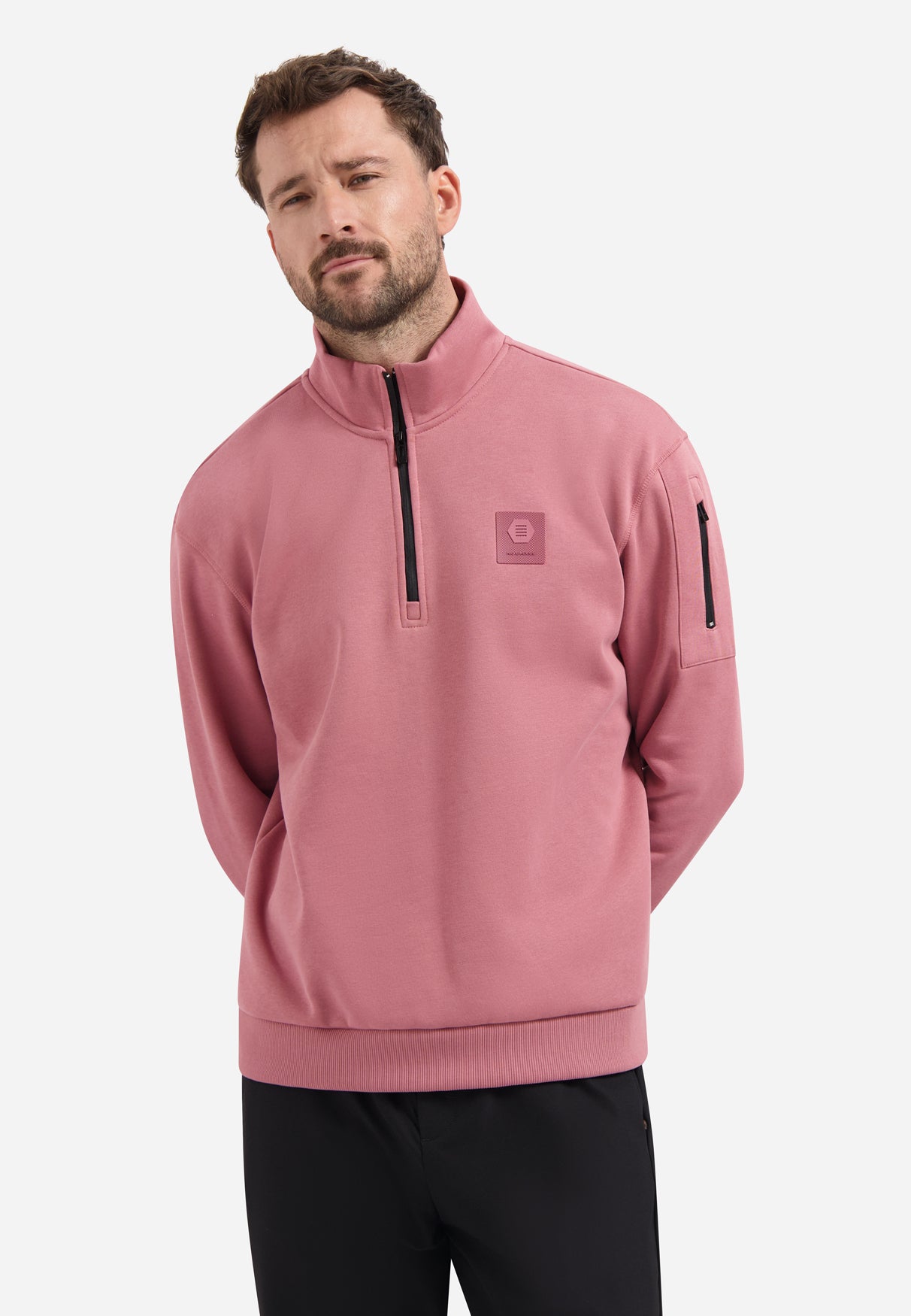 Half zip sweater | Old Pink