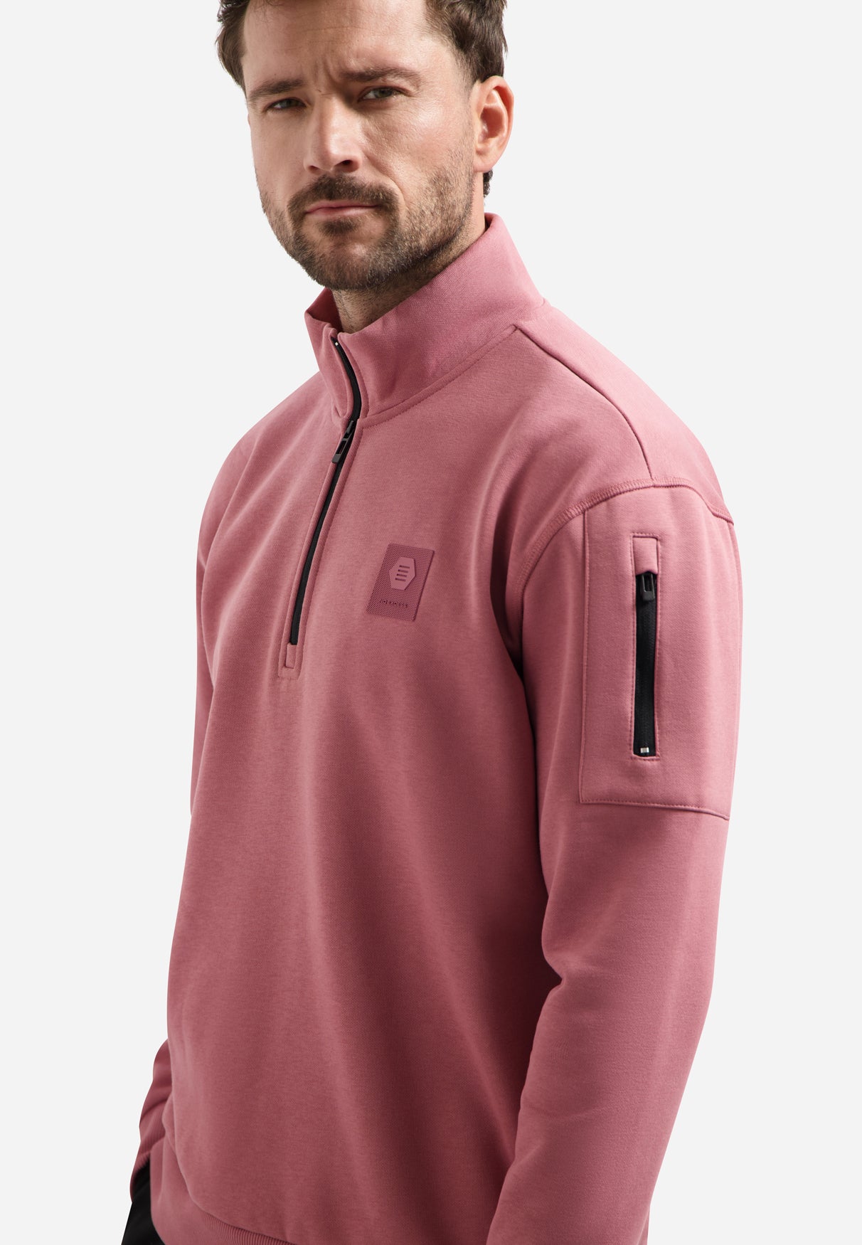 Half zip sweater | Old Pink