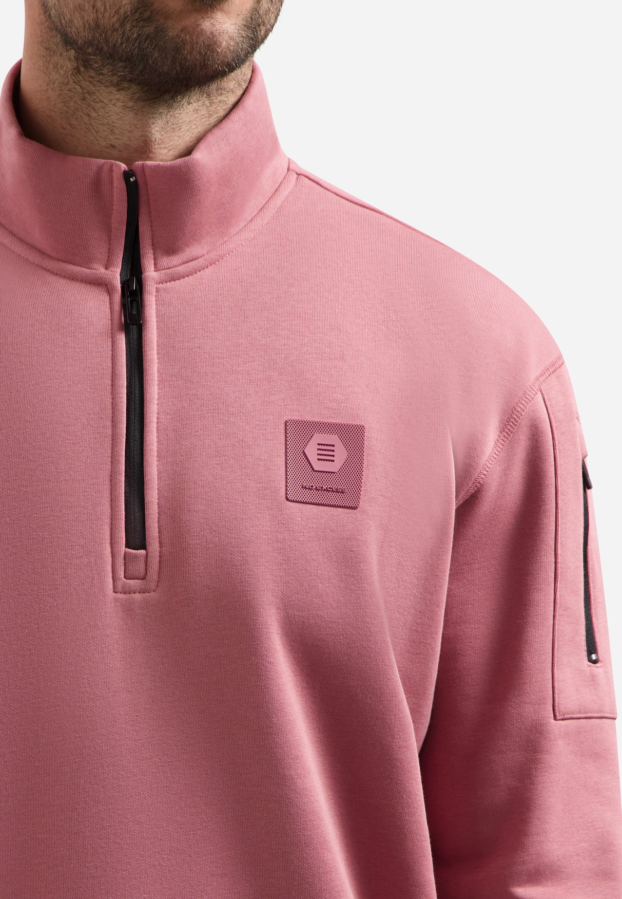 Half zip sweater | Old Pink