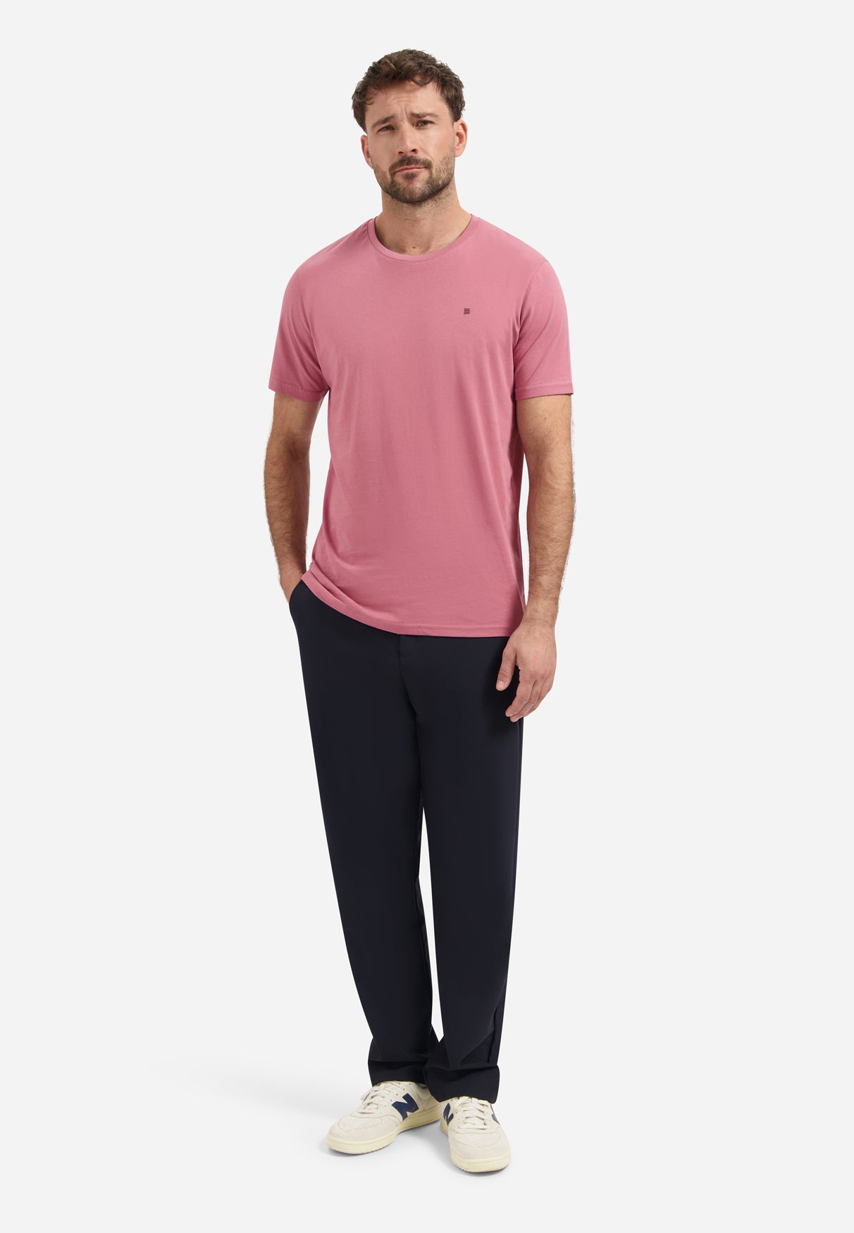 Crew Neck T-Shirt | Old Pink