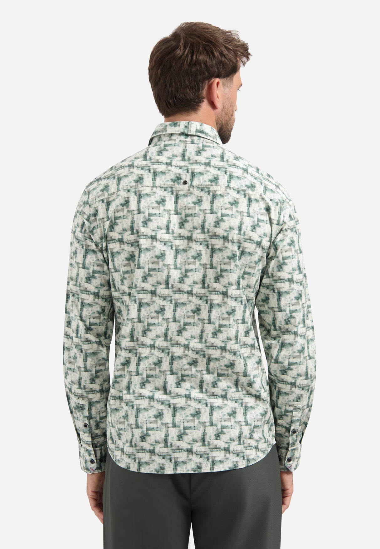 Printed stretch shirt | Seablue