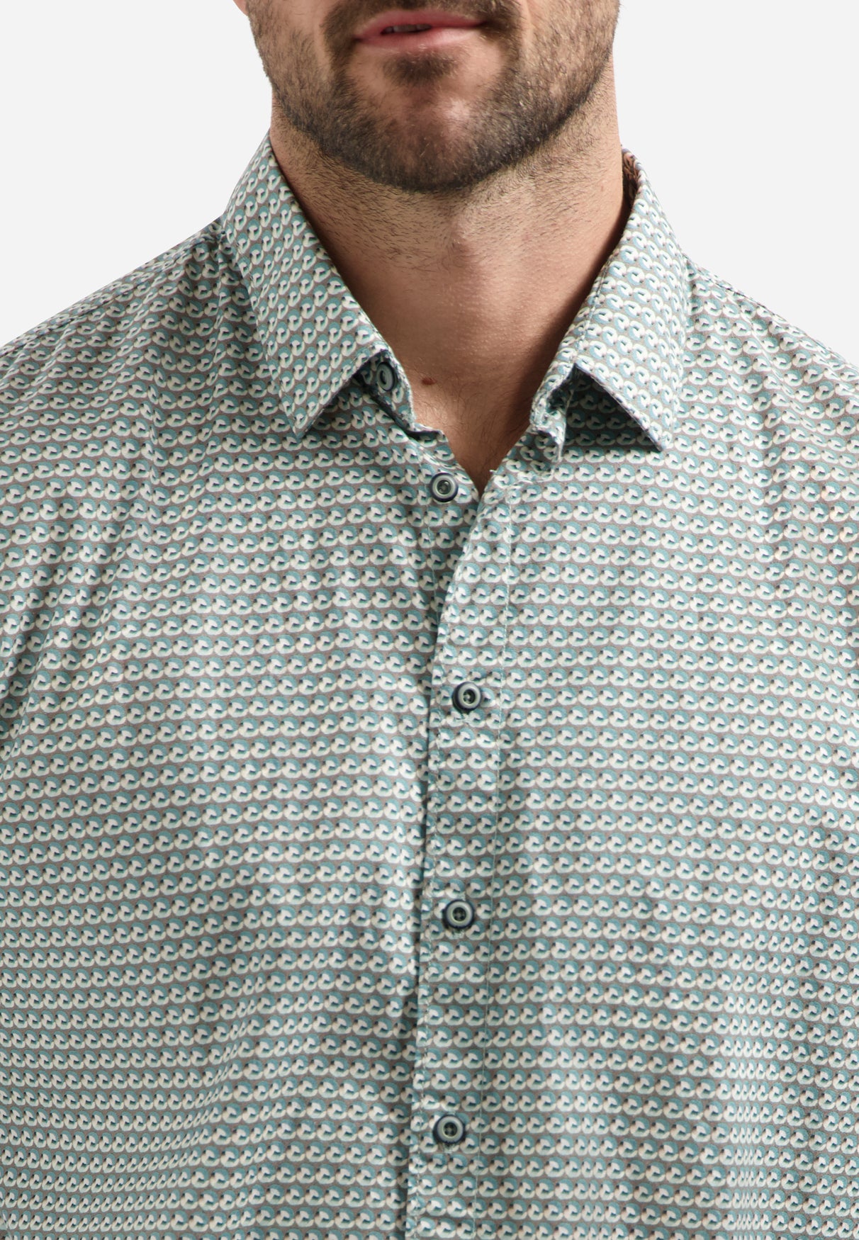Printed stretch shirt | Seablue