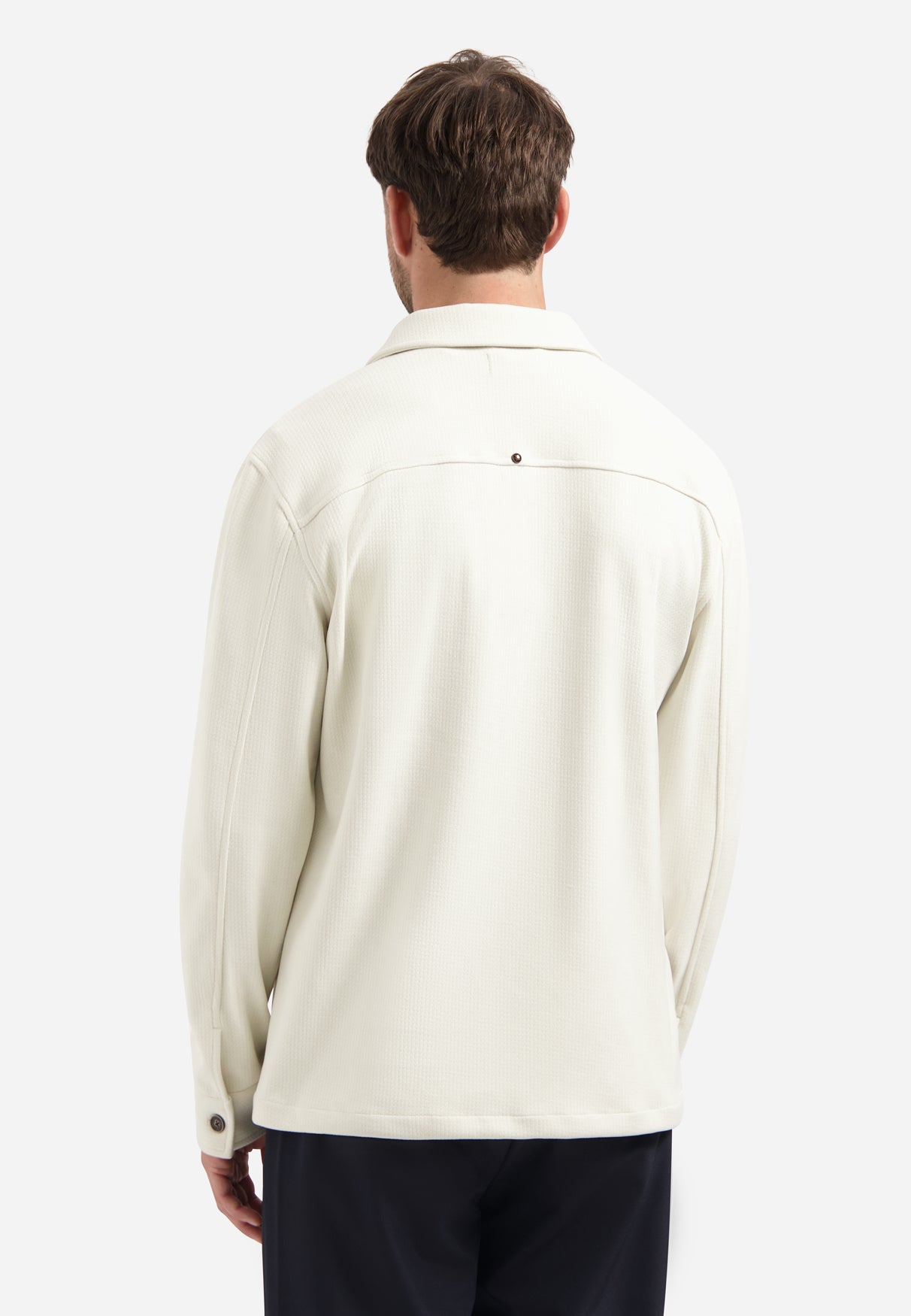 Sweat Overshirt with Texture | Chalk