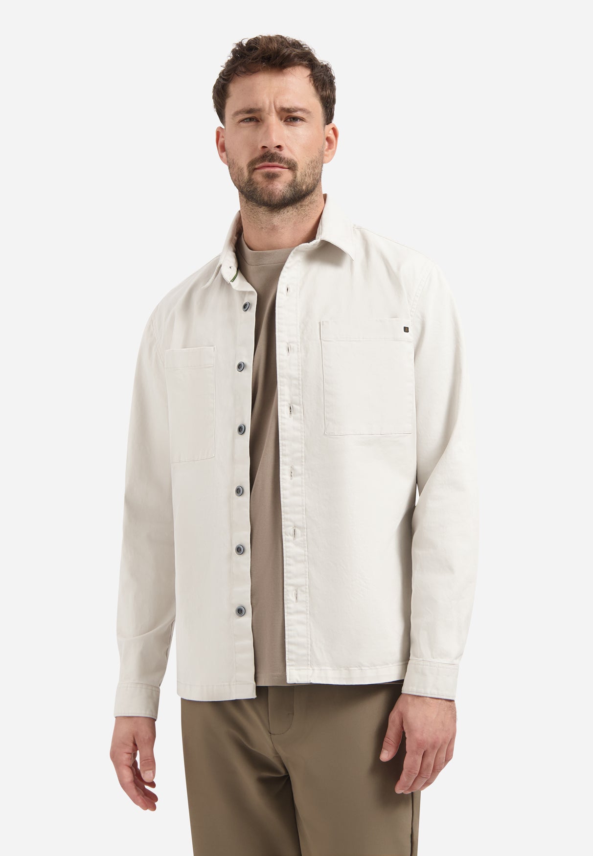 Stretch overshirt | Chalk