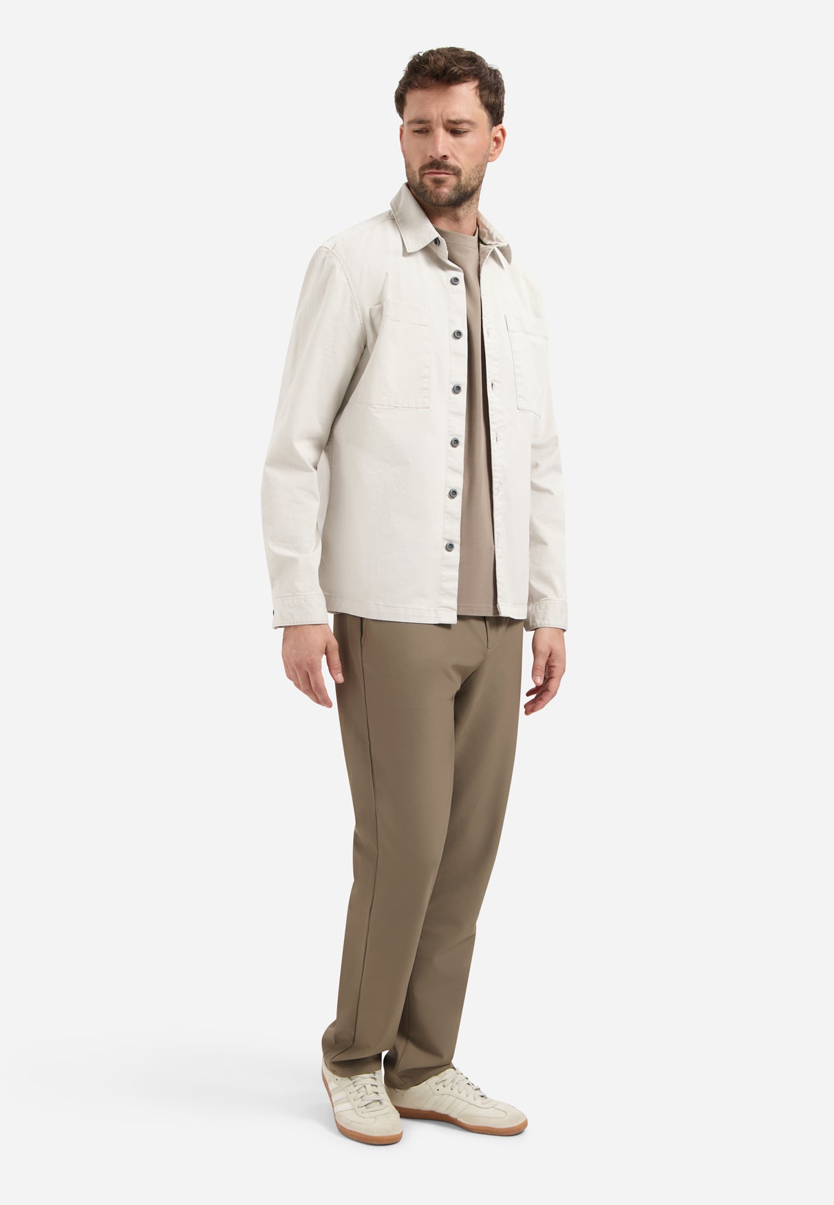 Stretch overshirt | Chalk