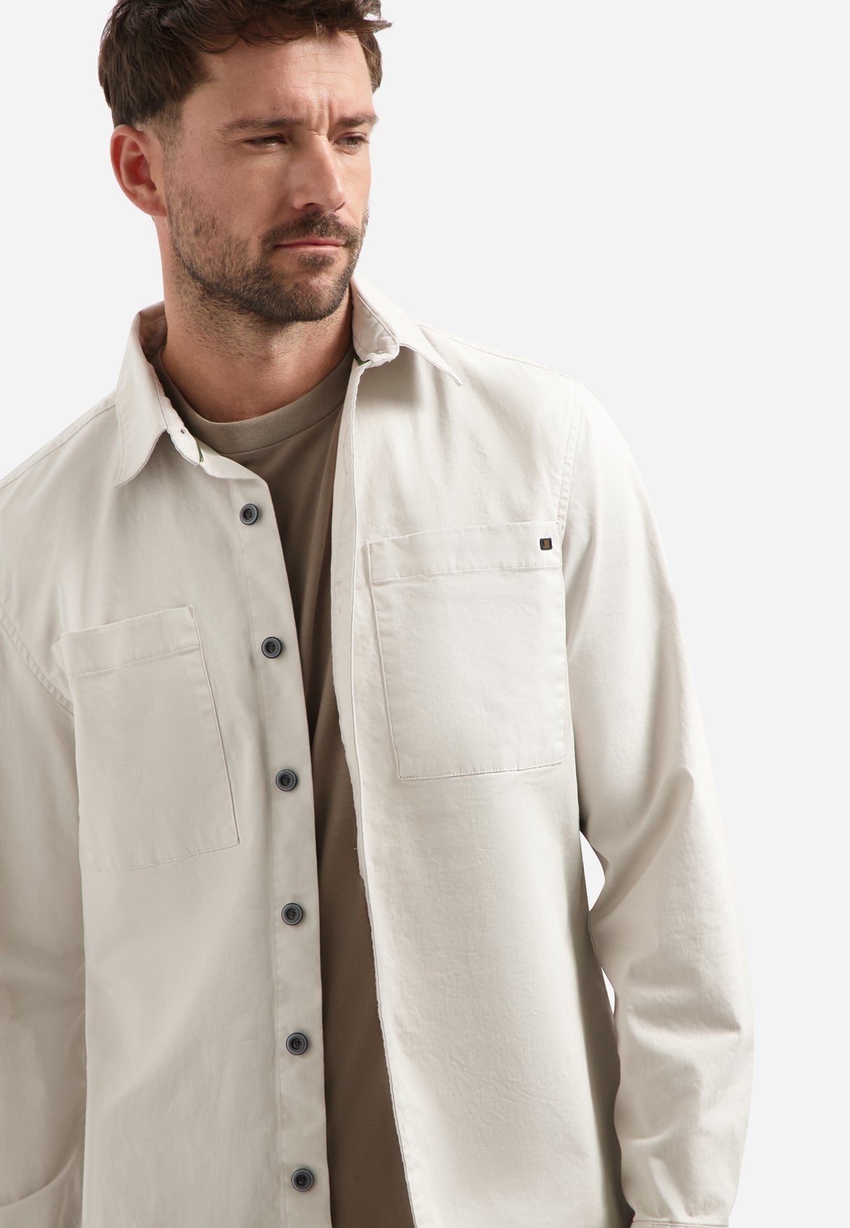 Stretch overshirt | Chalk
