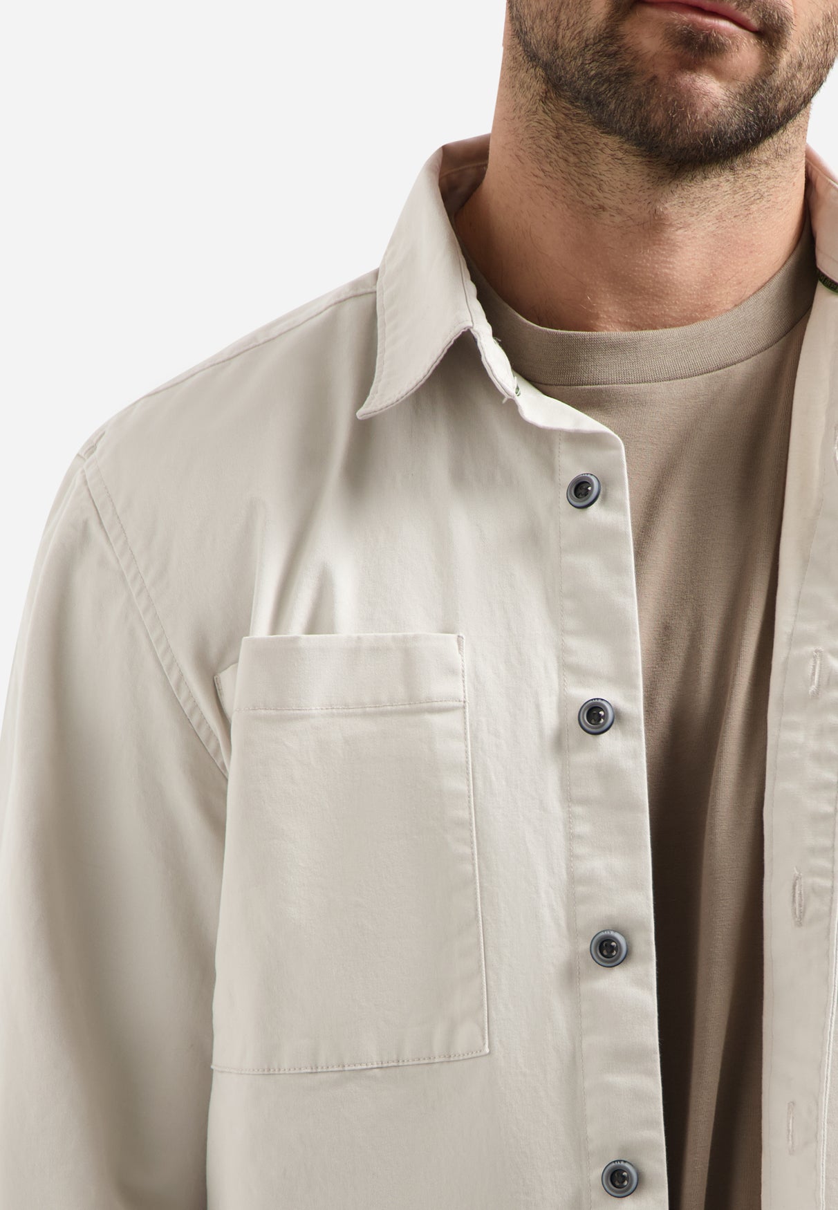 Stretch overshirt | Chalk