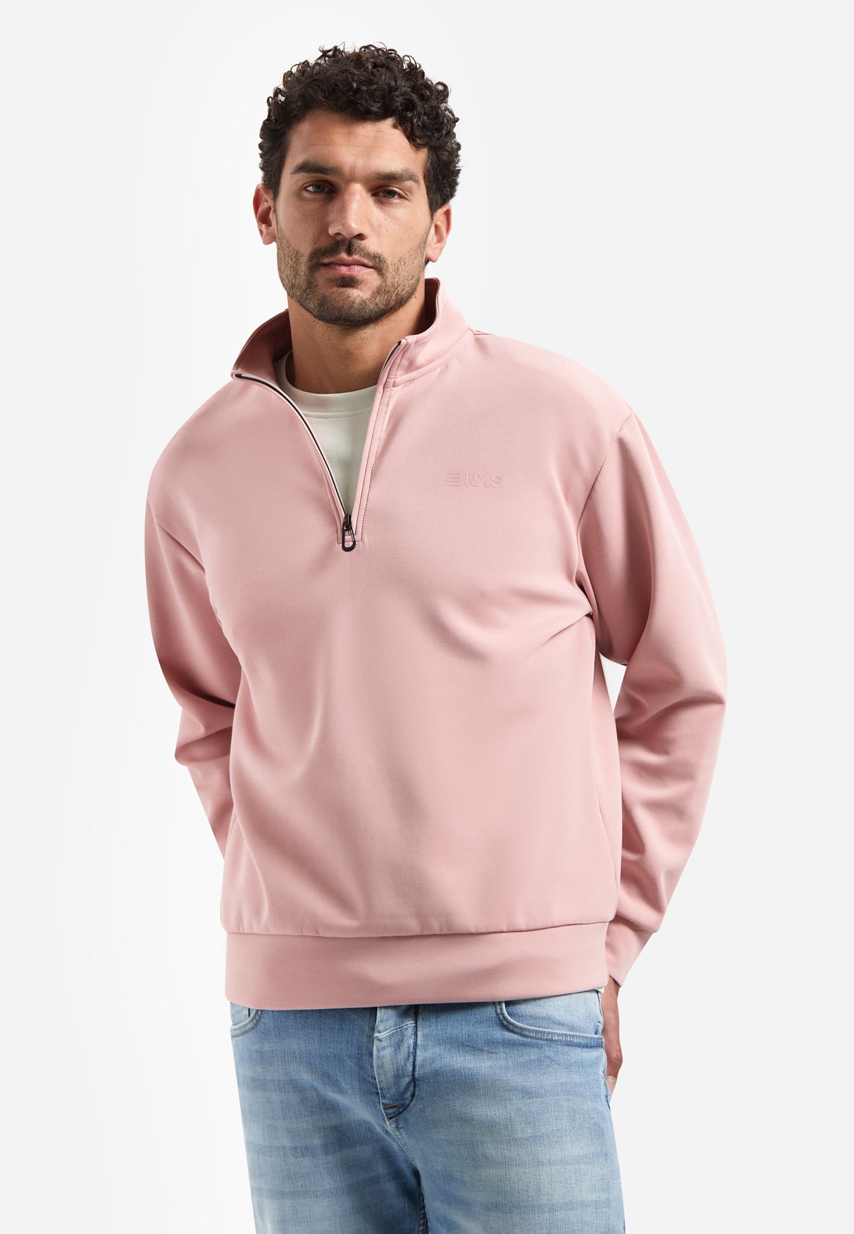 Half-zip sweater | Light Mauve