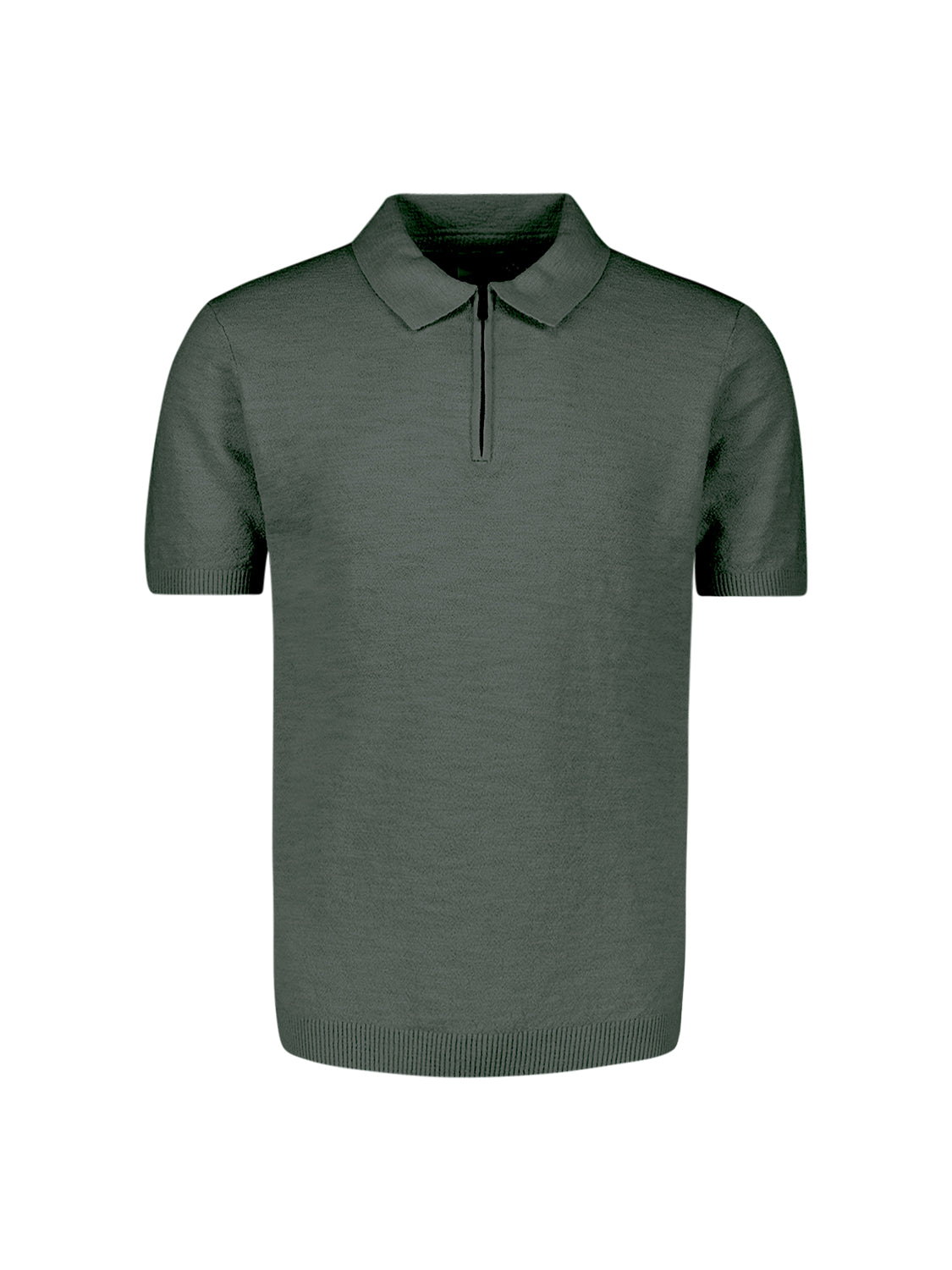 Knitted polo shirt with zip | Dark Steel