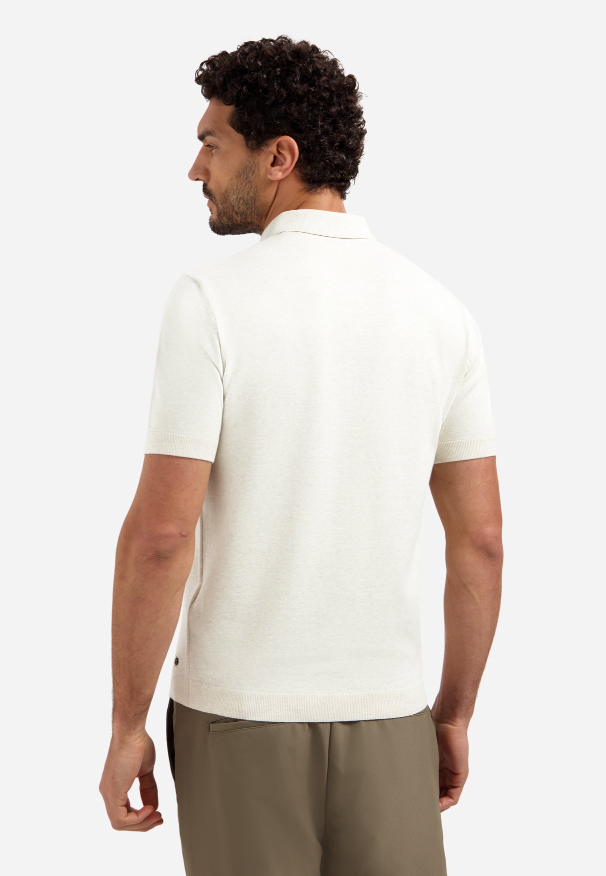 Knitted polo shirt with half-zip | Kit Melange