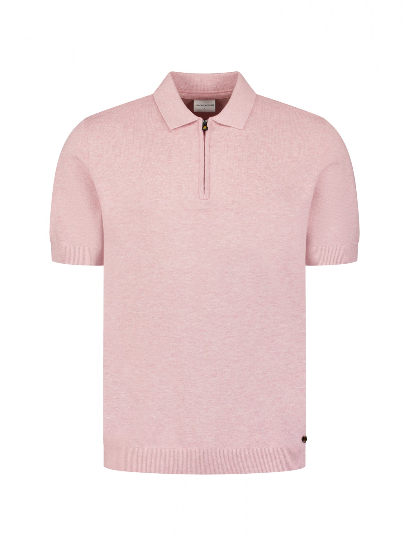 Knitted polo shirt with half-zip | Light Mauve