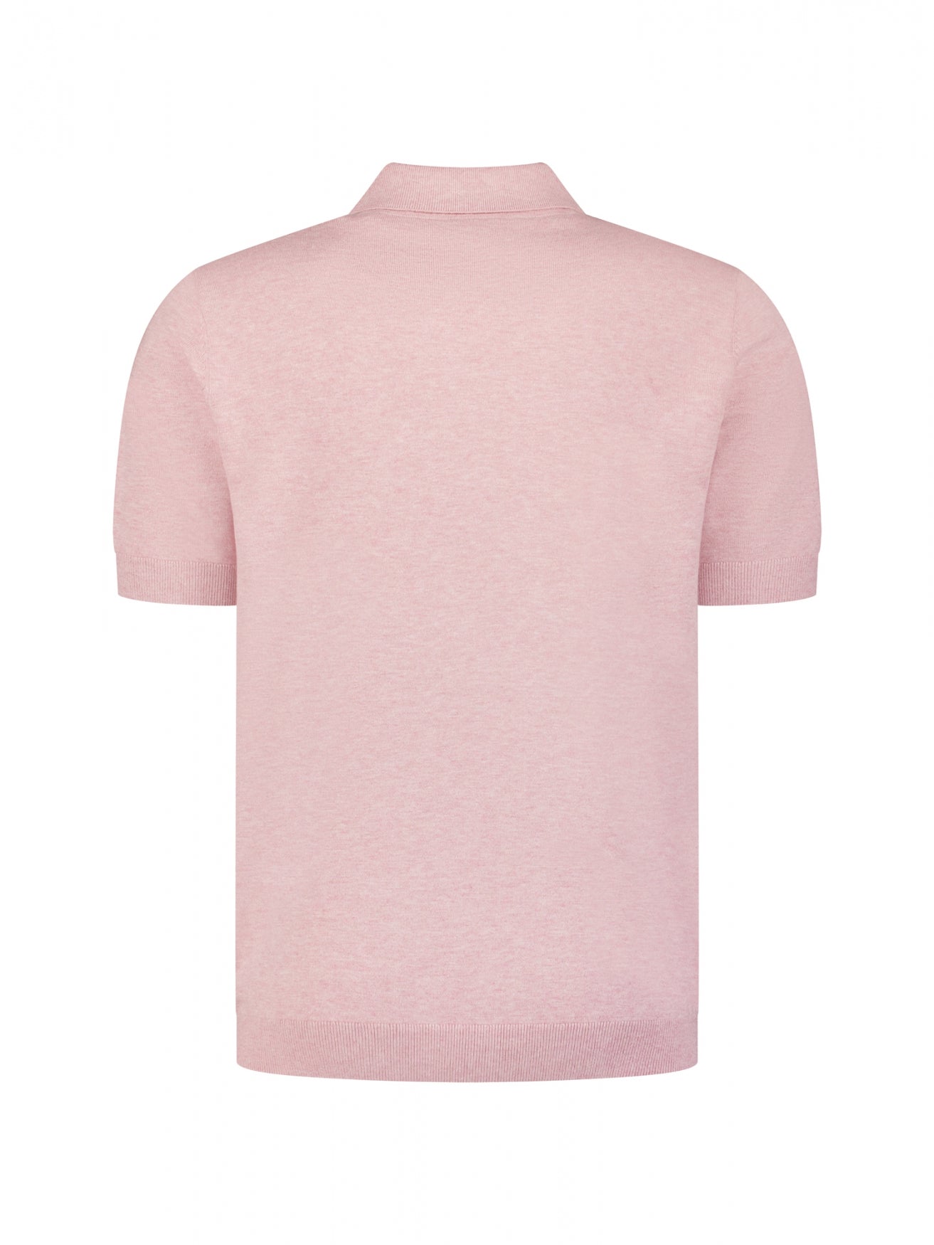 Knitted polo shirt with half-zip | Light Mauve