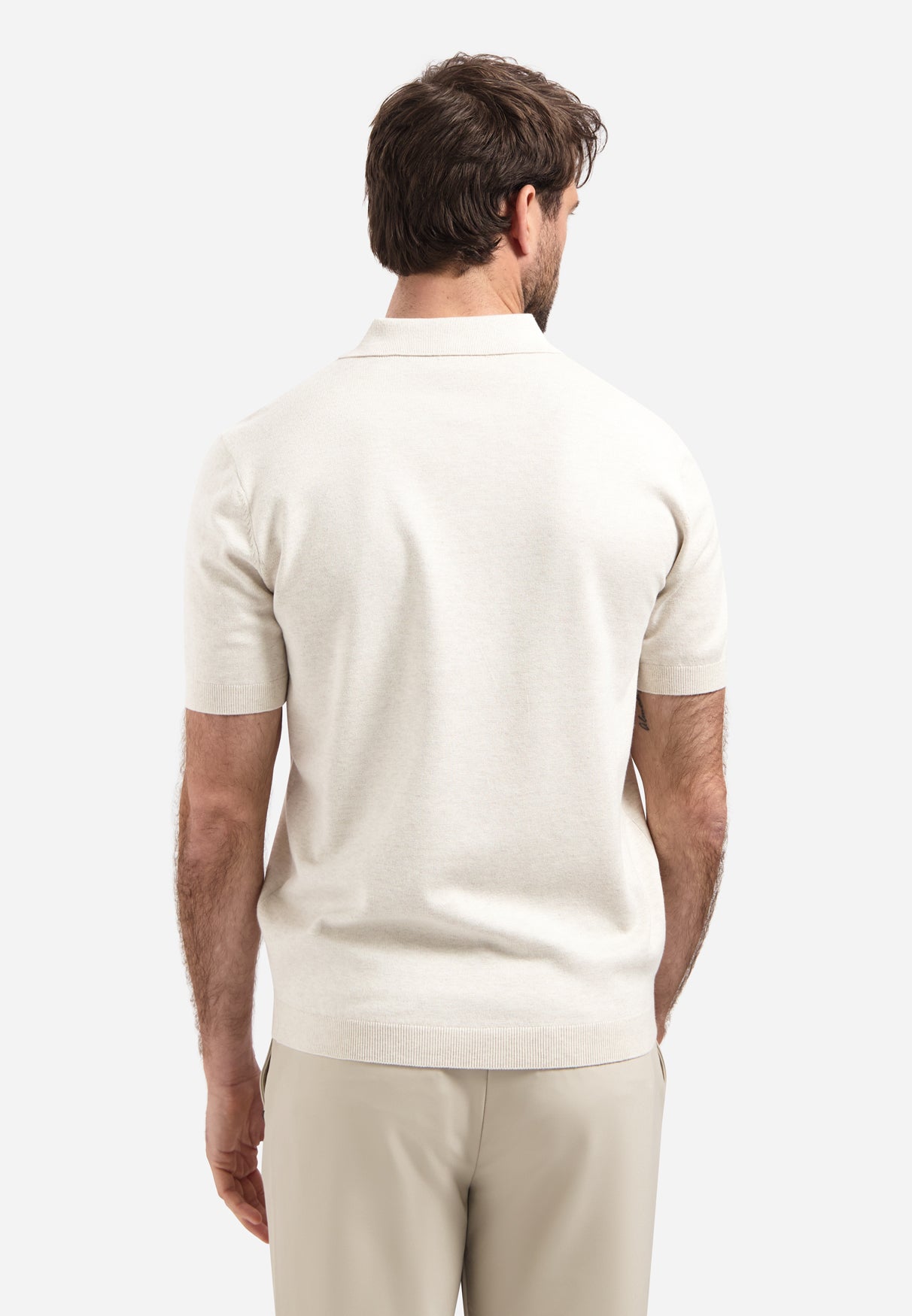 Knitted polo shirt with V-neck | Kit Melange