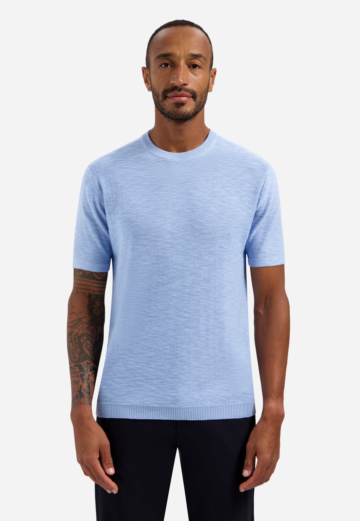 Knitted slub T-shirt | Blue