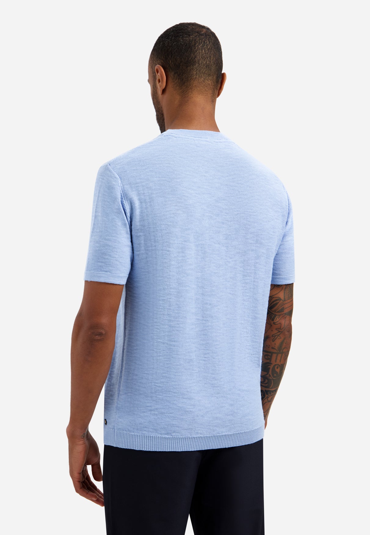Knitted slub T-shirt | Blue