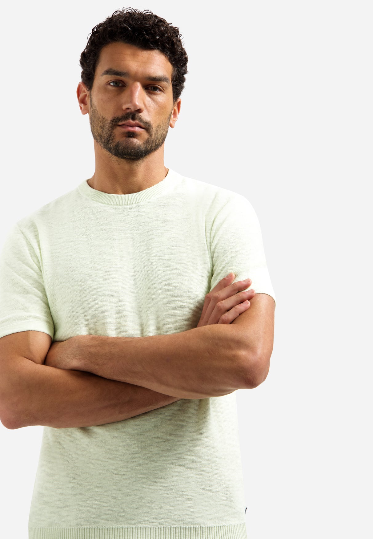 Knitted slub T-shirt | Seagreen