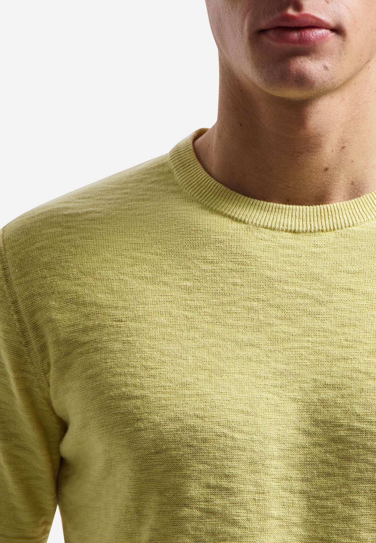 Knitted slub polo shirt with buttons | Yellow