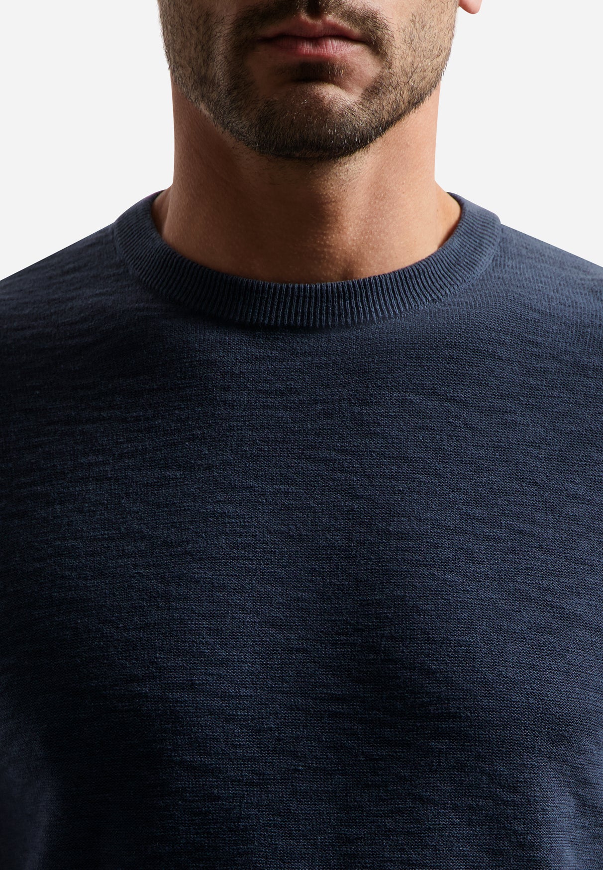 Knitted slub polo shirt with buttons | Night