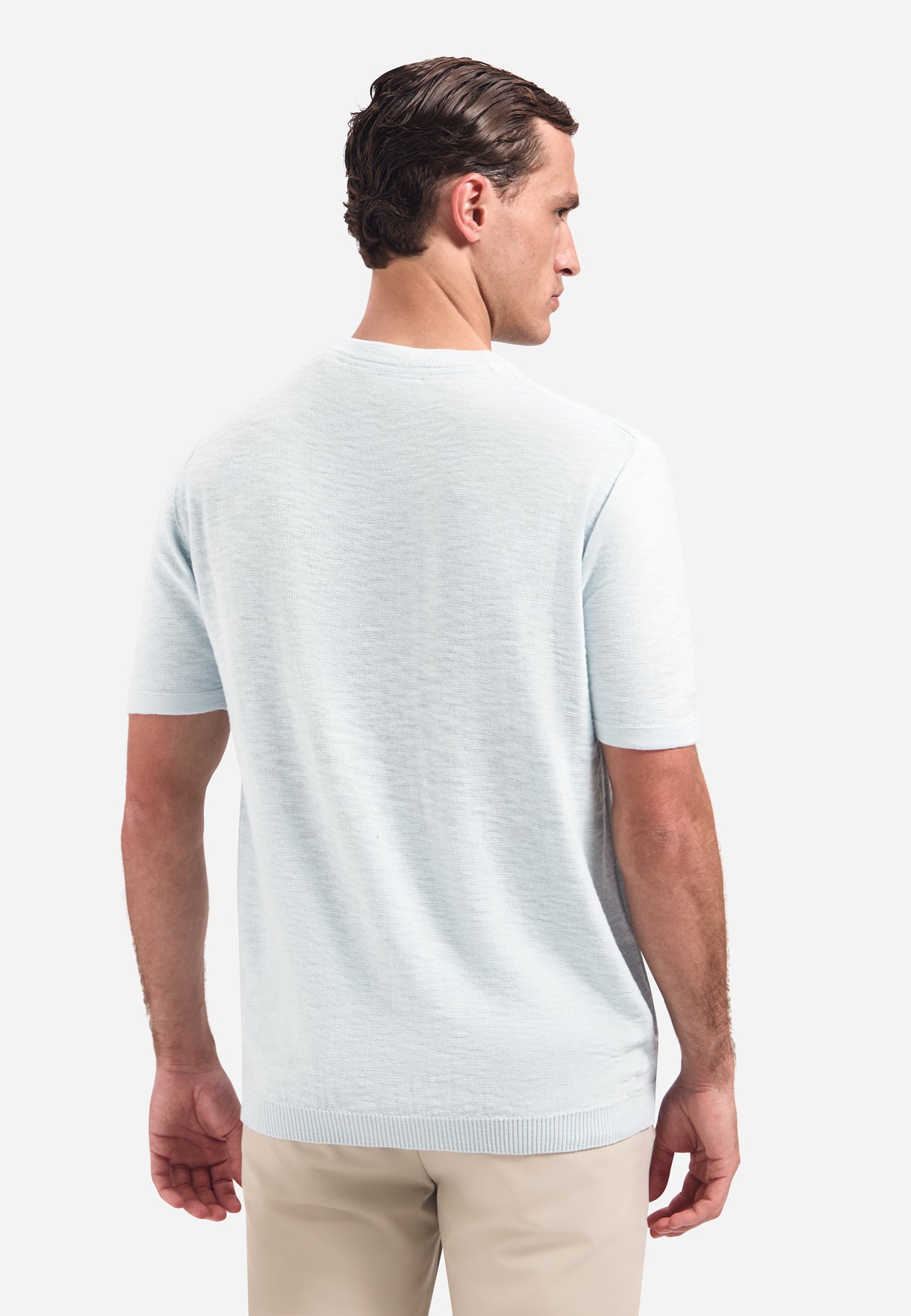 Knitted slub T-shirt | Sky