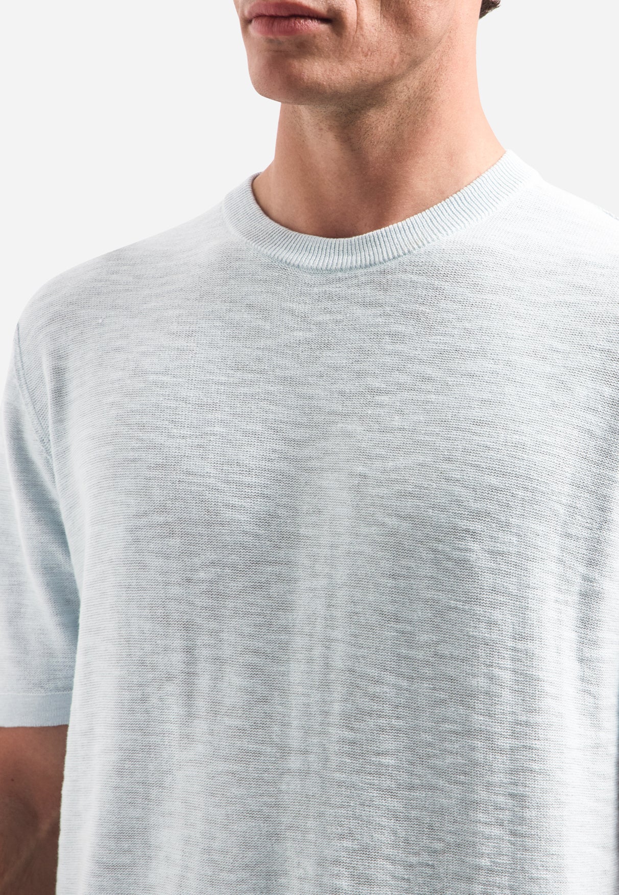 Knitted slub T-shirt | Sky