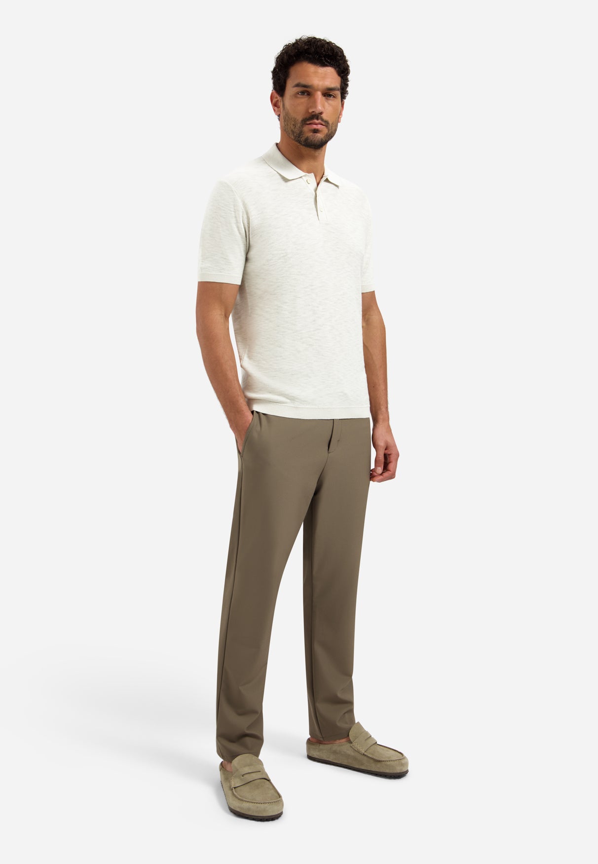 CLESSTE SLUB PILE KNIT POLO ニットポロ Cable Knit Polo - Olive