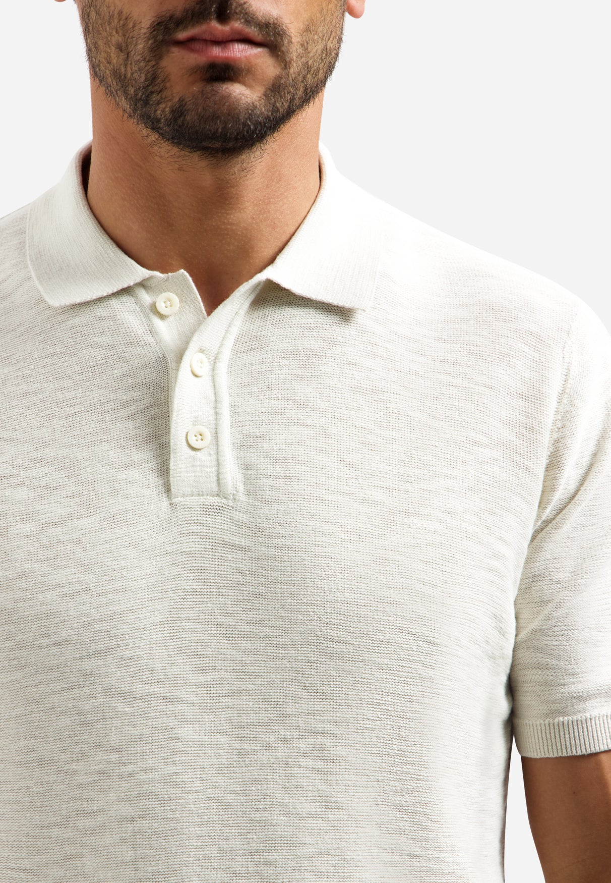Knitted slub polo shirt with buttons | Kit