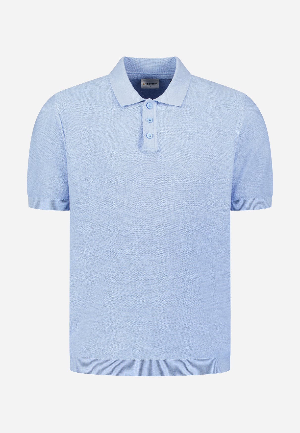 CLESSTE SLUB PILE KNIT POLO ニットポロ Knitted slub polo shirt with buttons | Blue