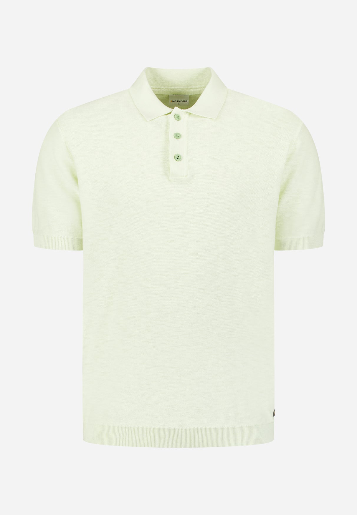 Knitted slub polo shirt with buttons | Seagreen