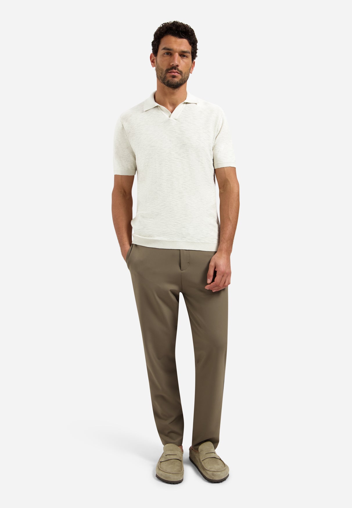 Knitted V-neck polo shirt | Kit