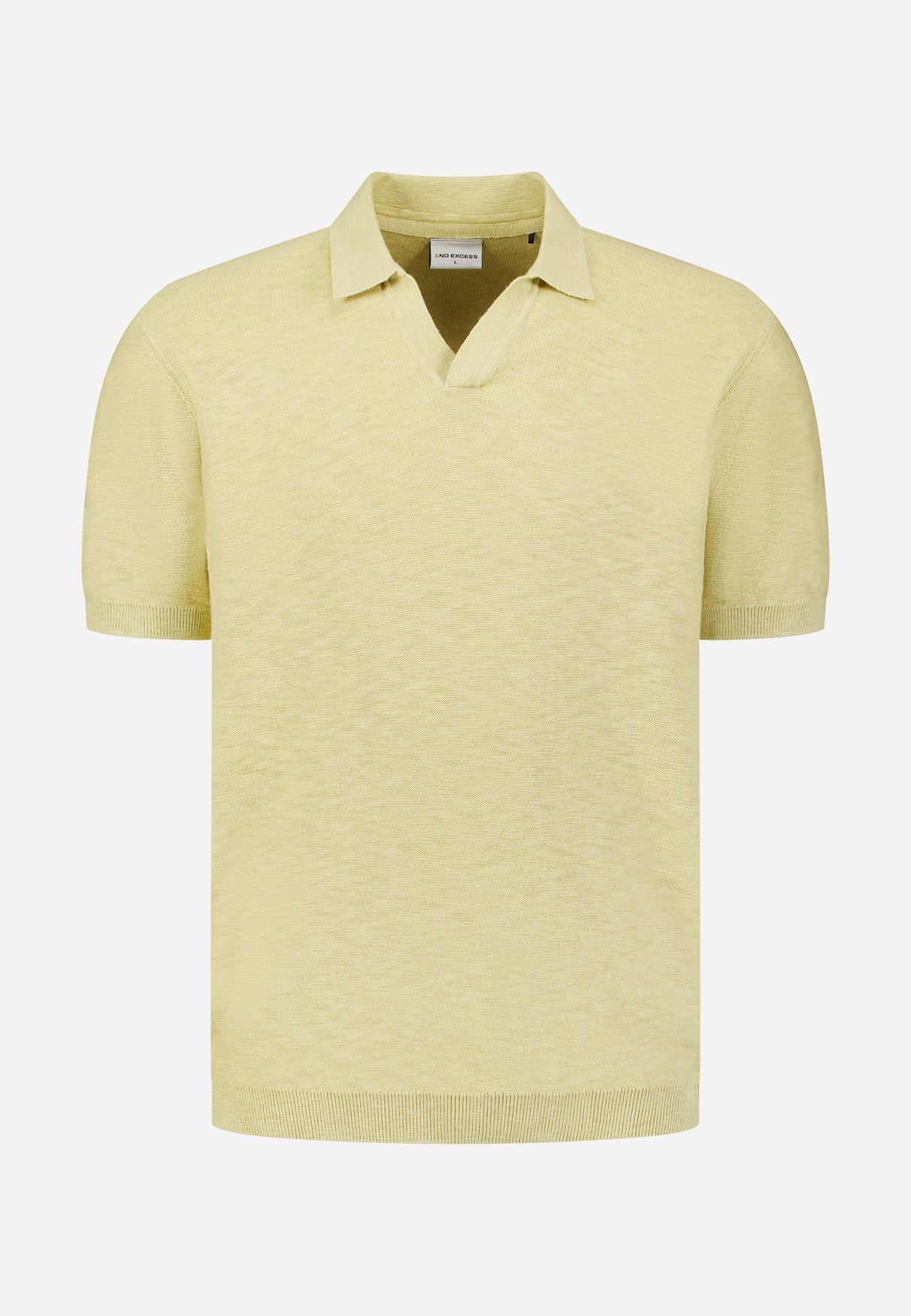 Knitted V-neck polo shirt | Yellow