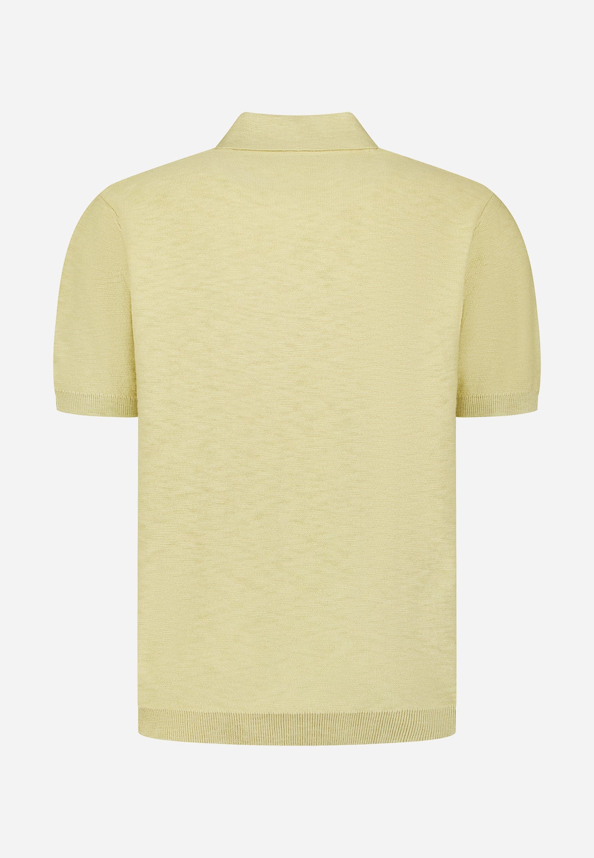 Knitted V-neck polo shirt | Yellow
