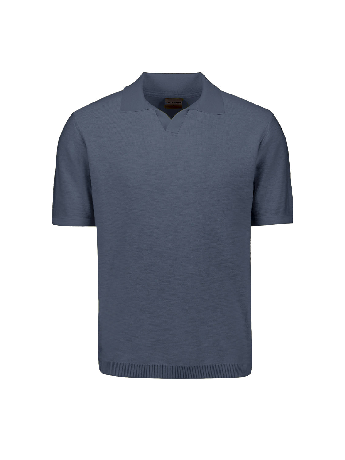 Knitted V-neck polo shirt | Night