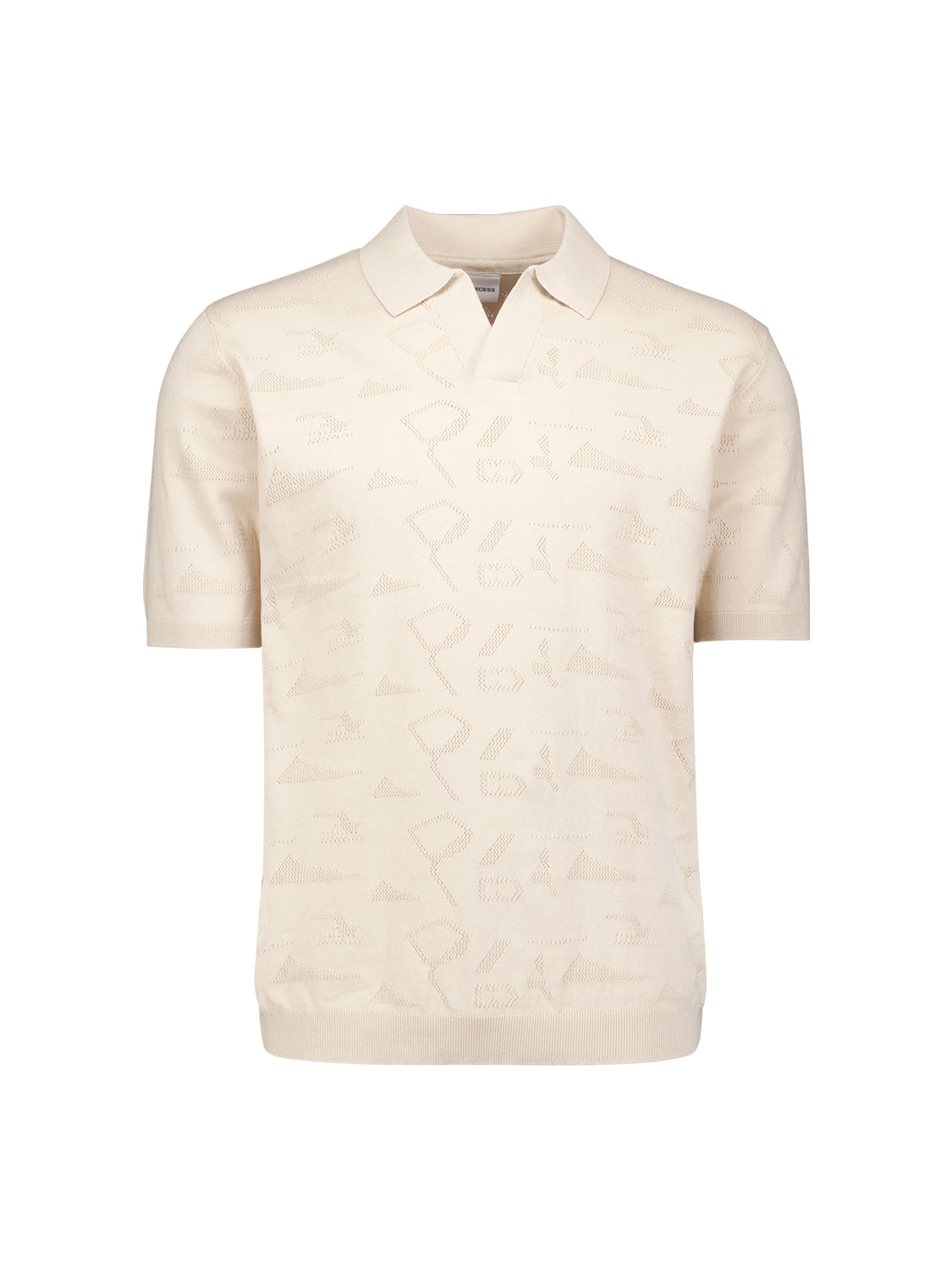Knitted jacquard polo shirt | Desert