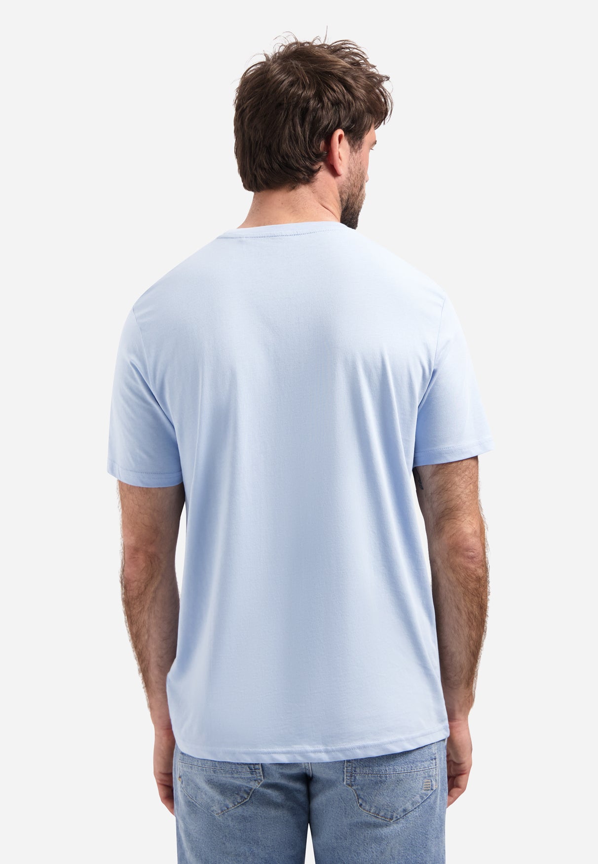 Basic plain T-shirt with round neck. | Blue
