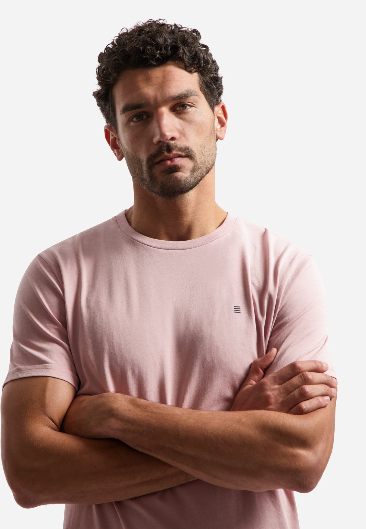 Basic plain T-shirt with round neck. | Light Mauve
