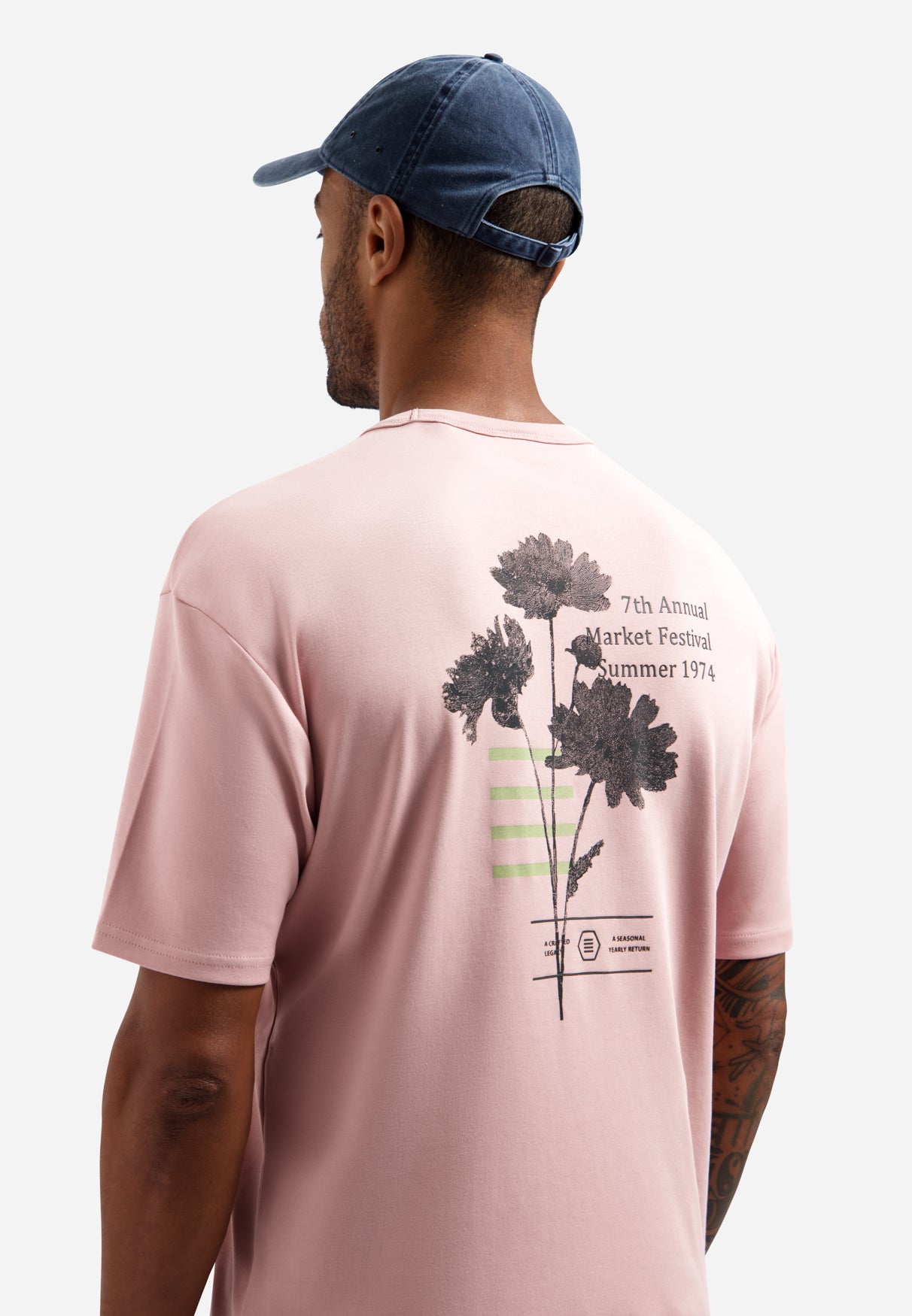 Heavy crew neck T-shirt | Light Mauve