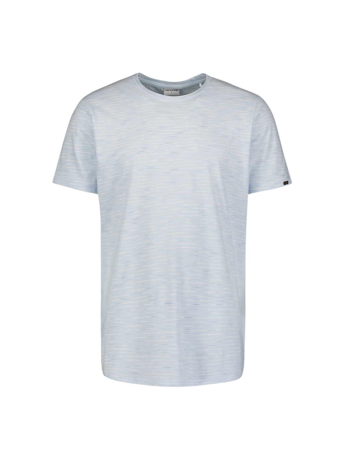 Striped T-shirt with round neck | Sky
