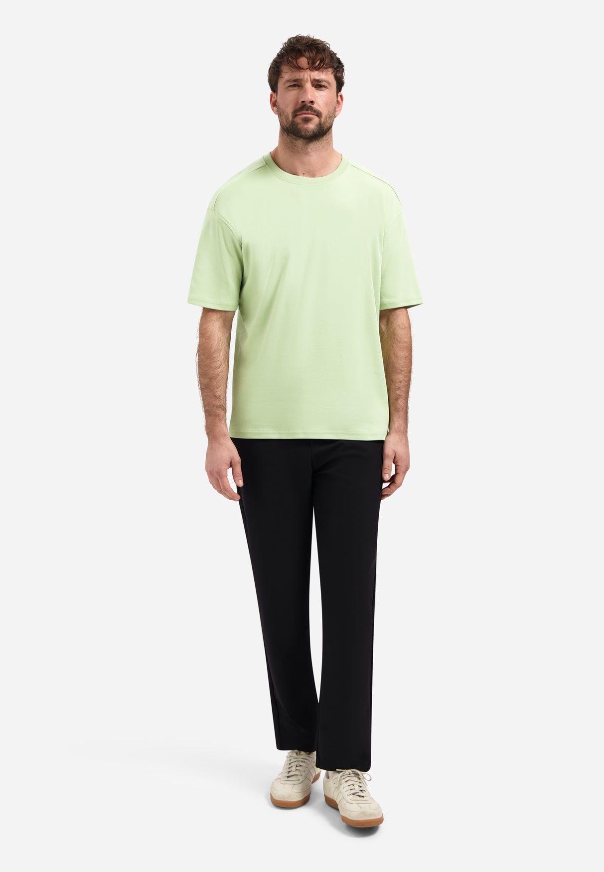 Interlock T-shirt with round neck. | Green