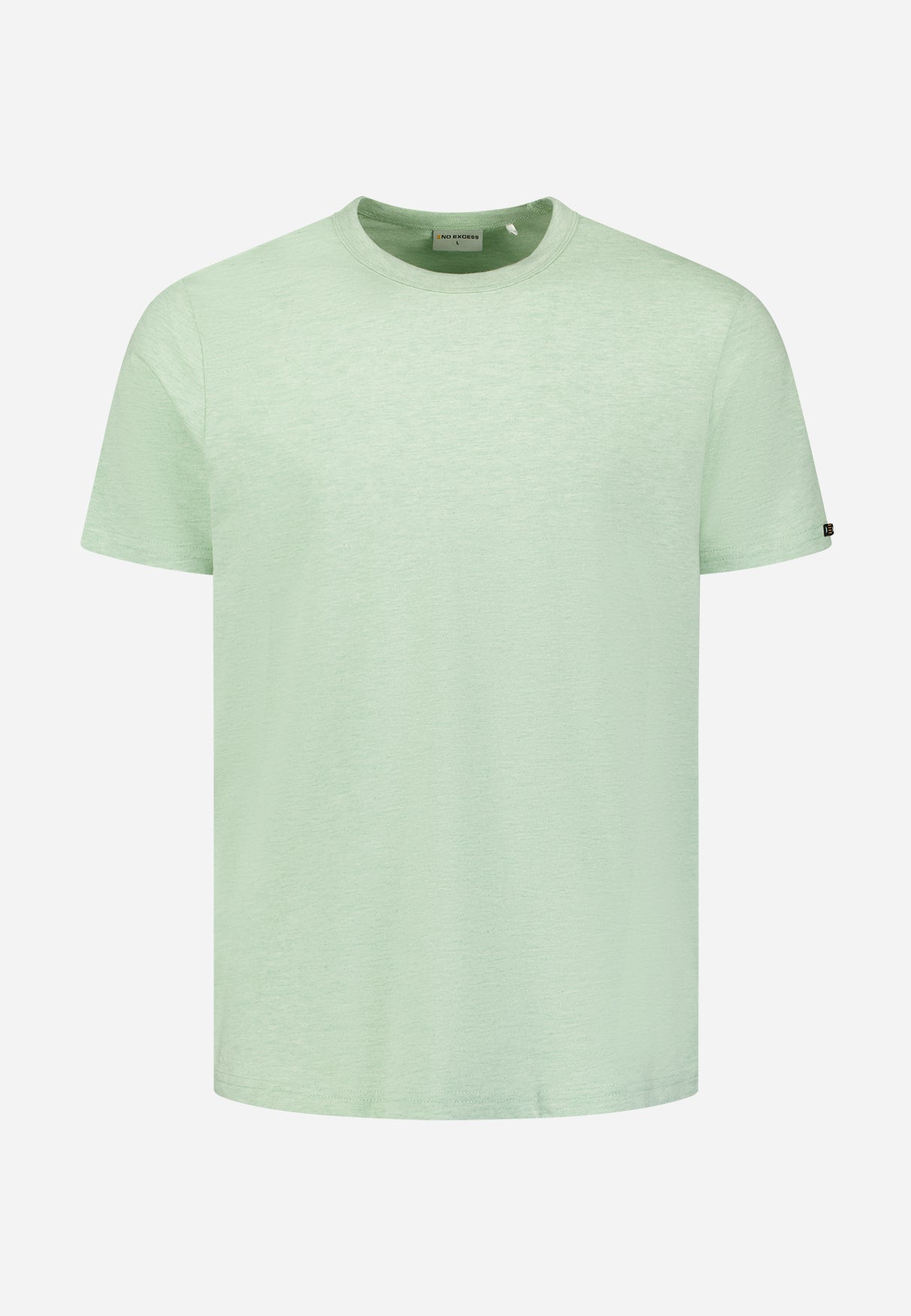 Melange T-shirt with round neck | Green